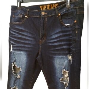 Plus Size VIP Whiskered Ripped Distressed Jeans